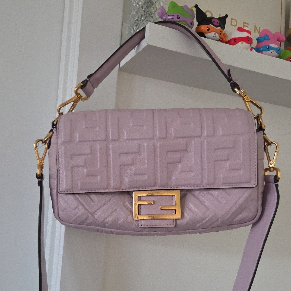 Fendi Lavender Baguette Shoulder Bag